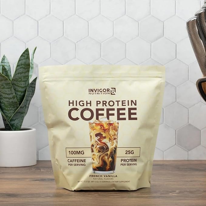 High Protein Coffee Powder 25 Grams Whey Isolate100mg Natural Green Tea Caffeine | 0 Added Sugar Keto Gluten Free 99.9% Lactose Free | Hot or Iced15 Serving 15 Servings (17 OZ French Vanilla)