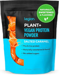 LEGION Plant+ Vegan Protein Powder Rice and Pea Plant Based Protein Blend. Gluten Free GMO Free Naturally Sweetened and Flavored 20 Servings 2 Lbs (Salted Caramel)