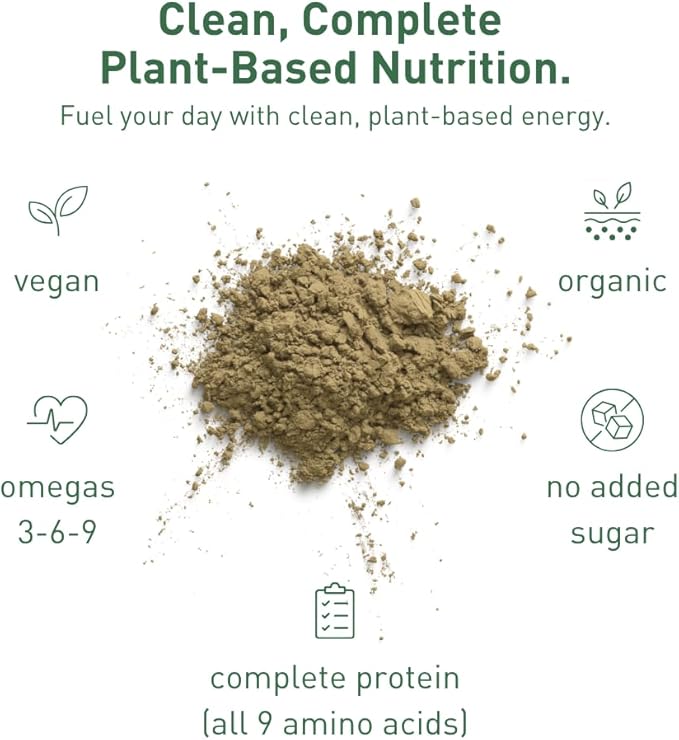 Organic Hemp Protein Powder Chocolate 40oz Value Size | Vegan Plant-Based Protein 14g Protein 70%+ Concentrate No Added Sugar Keto Friendly Clean and Natural
