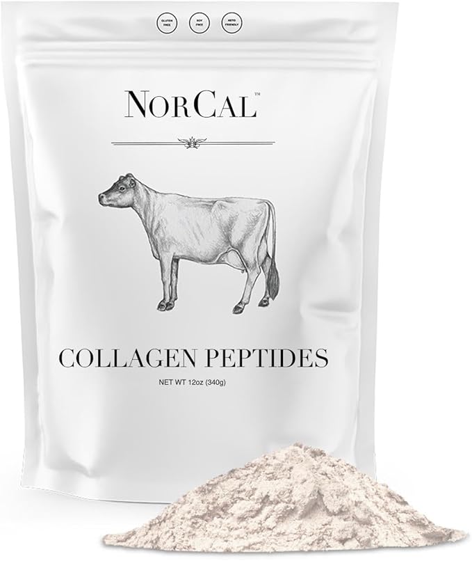 Norcal Hydrolyzed Collagen Peptides 12oz | 20g Protein 0g Carbs/Fat | Grass-Fed Brazilian Cows | for Easy Mixing &amp Bioavailability | US GMP Certified