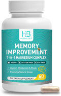 7-in-1 Magnesium Complex Capsules - High Absorption Memory Sleep &amp Mood Support - Magnesium Glycinate Malate Taurate Citrate and More - Vegan Gluten-Free Soy-Free | 60 Capsules