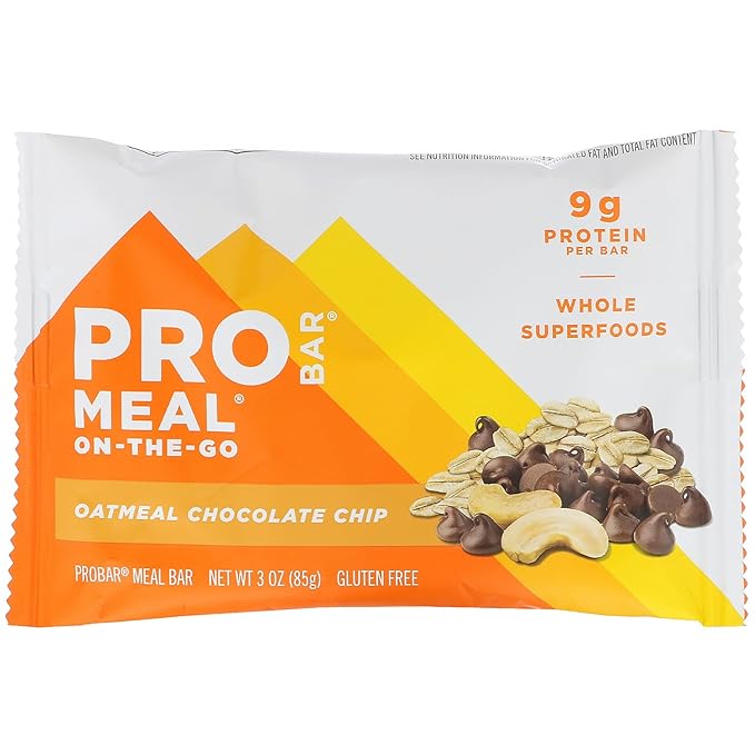 ProBar Meal-On-The-Go Oatmeal Chocolate Chip 12 Bars 3 oz (85 g) Each
