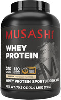 MUSASHI Whey Protein Vanilla Powder 2kg Tub 4.4 Pounds