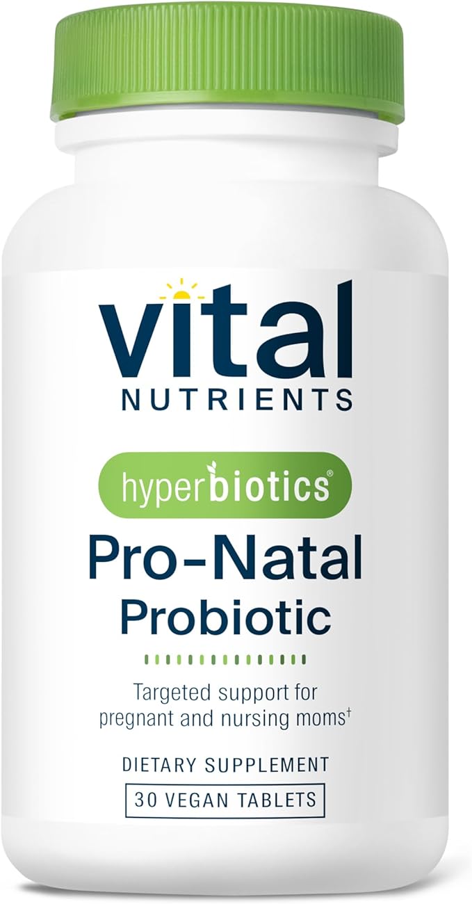 Hyperbiotics Vital Nutrients Pro-Natal Prenatal Probiotics for Women | Support for Occasional Nausea Bloating and Gas | Vegan Pregnancy Probiotic for Women | Gluten Dairy Soy Free | 30 Tablets