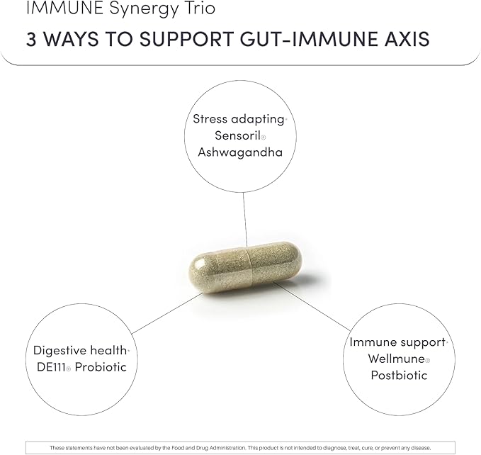 Defend Immune &amp Gut Support – Spore Probiotic DE111® Beta Glucan Ashwagandha – Supports Immunity Gut Health Stress &amp Bloating Relief Supplement – 60 Capsules