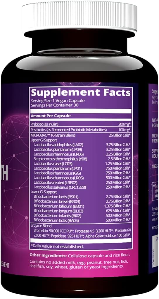 MRM Nutrition Extra Strength Probiotics - Supports Intestinal GI &amp Immune Health for Women &amp Men Prebiotic Probiotic &amp Postbiotic Supplement 25 Billion Cells &amp 16 Strains Vegan