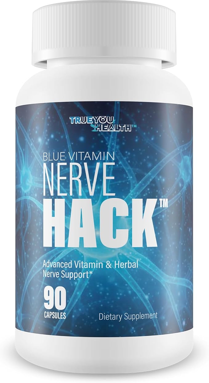 Blue Vitamin Nerve Hack - Our Best Vitamin B12 For Nerve Repair - Advanced Nerve Support Formula Neuropathy Supplement - B12 Blue Vitamin for Neuropathy Relief - Central Nervous System Supplements