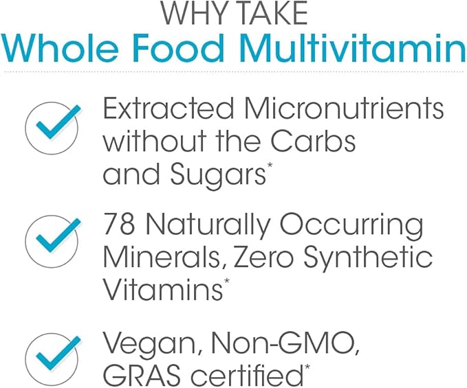 Silver Fern Whole Food Daily Multi Vitamin w/Trace Mineral Blend Supplement - 2 Bottles - 60 Vegicaps Each - 60 Day Supply - Natural Non-GMO Vegan Multivitamin for Men &amp Women - Zero Synthetics