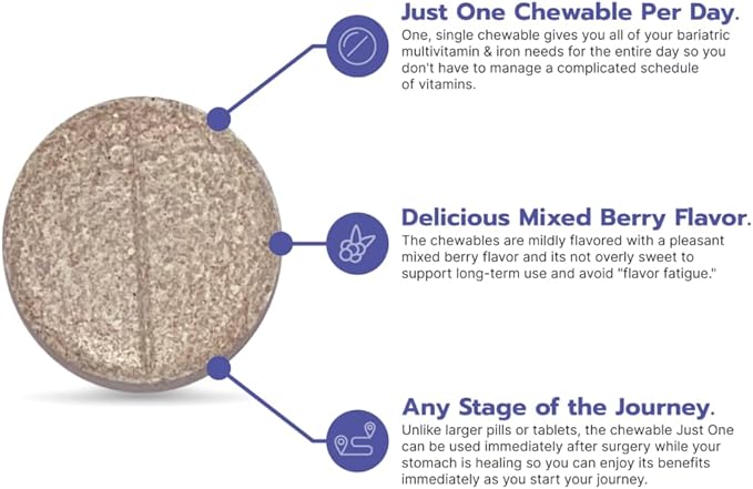 Bari Life Just One Chewable Once Daily Bariatric Multivitamin and Iron
