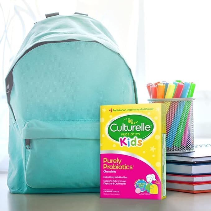 Culturelle Kids Chewable Daily Probiotic for Kids Ages 3+ 30 Count #1 Pediatrician-Recommended Brand Natural Berry Flavored Daily Probiotics for Digestive Health Oral Care &amp Immune Support