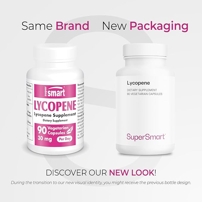 Supersmart - Lycopene 30mg per Day (High Potency) - Tomato Extract 10% Carotenoids - Lycopene Supplement | Non-GMO &amp Gluten Free - 90 Capsules