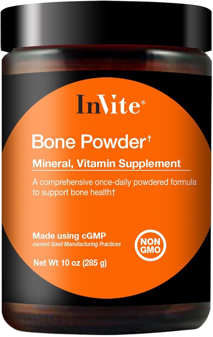 InVite Health Bone Powder - Comprehensive Once-Daily Powdered Formula to Support Bone Health - Helps Enhance Calcium Absorption - 30 Servings