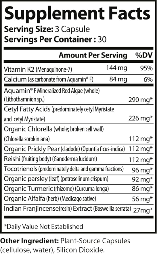 Bone Balance Health Complex – Calcium &amp Aquamin Red Algae Mineral Supplement with Vitamin K2 Turmeric &amp Trace Minerals for Bone &amp Joint Support – 90 Veggie Capsules