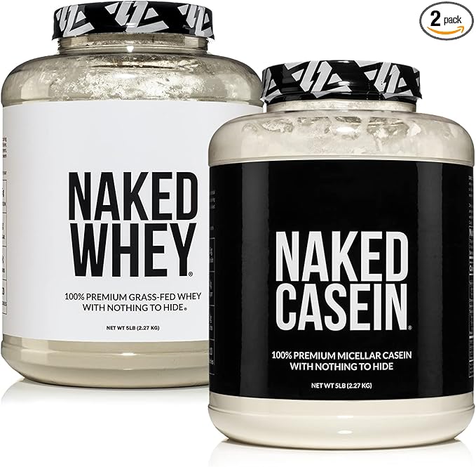 NAKED Grass Fed Protein Bundle: 5LB Unflavored Whey and 5LB Unflavored Casein