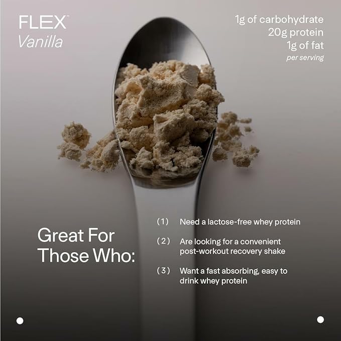LTH Flex Whey Protein Isolate - Trusted by Life Time Members - Lactose-Free Protein Powder - NSF Certified for Sport - Low Fat No Added Sugar &amp Low Carb - Vanilla (30 Servings)