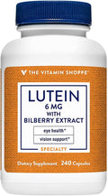 The Vitamin Shoppe Lutein - Eye Health Vision Support &amp Blue Light Protection Carotenoid Antioxidant (240 Capsules)