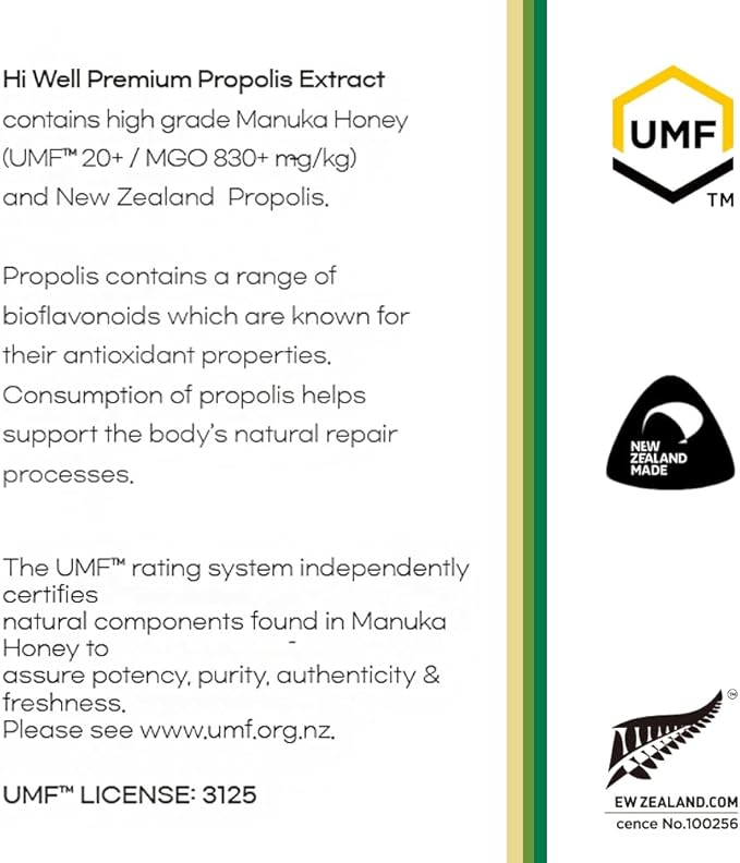 (Pack of 2) Hi Well Premium Propolis MGO 830+ Extract 30ml
