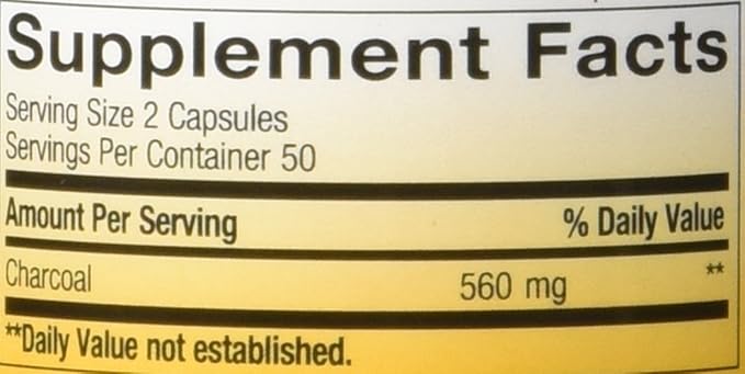 Nature'S Way Activated Charcoal High Adsorbency - 100 Capsules 2 pack