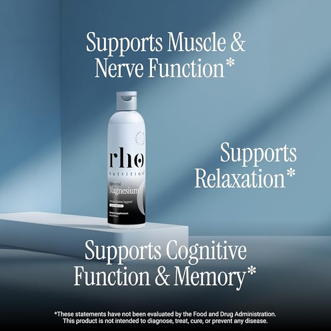 Rho Nutrition Liposomal Magnesium - High Absorption Liquid Magnesium Bisglycinate Vitamin Supplement - Supports Muscle Recovery Relaxation Memory &amp Cognitive Function for Men &amp Women