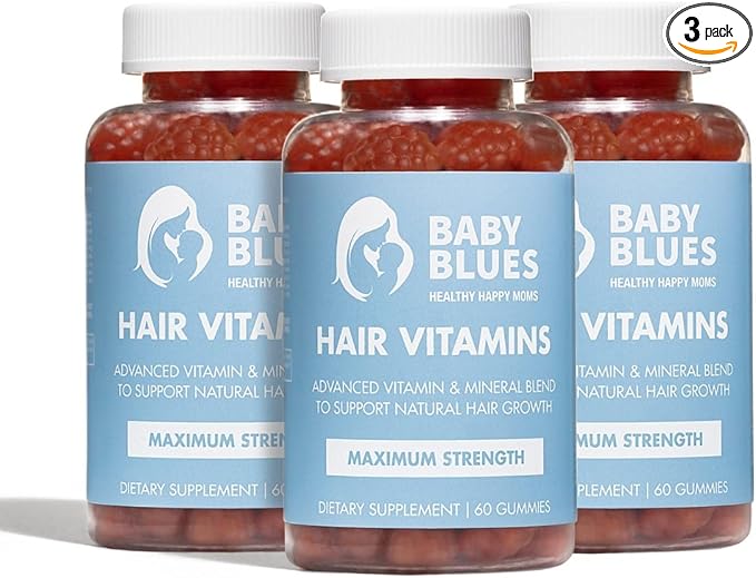 Baby Blues Postpartum Hair Loss Vitamins - Full Hair Cycle Pack - with Biotin Collagen &amp Folate