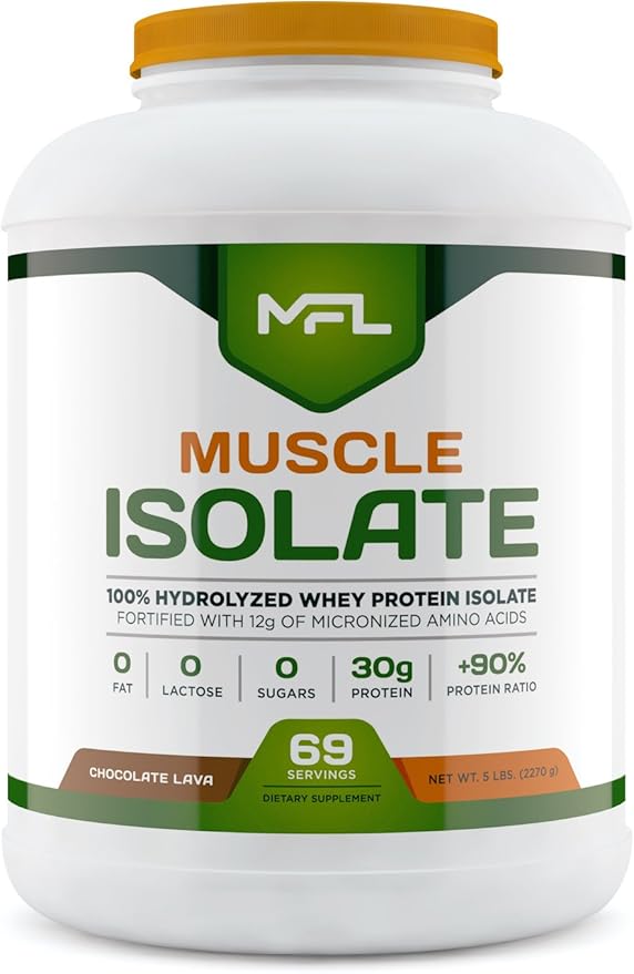 MFL 100% Isolate Protein l 30g of Protein l 12g Amino Acids l Keto Friendly l Low Carbs l 5 lbs. (Chocolate Lava)