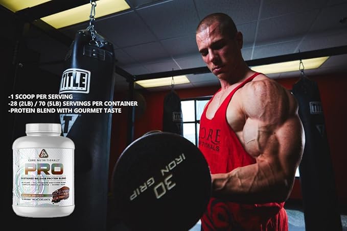 Core Nutritionals PRO Gourmet Protein Blend | Whey Protein Blend | with MCTs &amp Digestive Enzymes | Sustained Release Protein &amp Recovery Support | 65 Servings (Cookies N' Cream)
