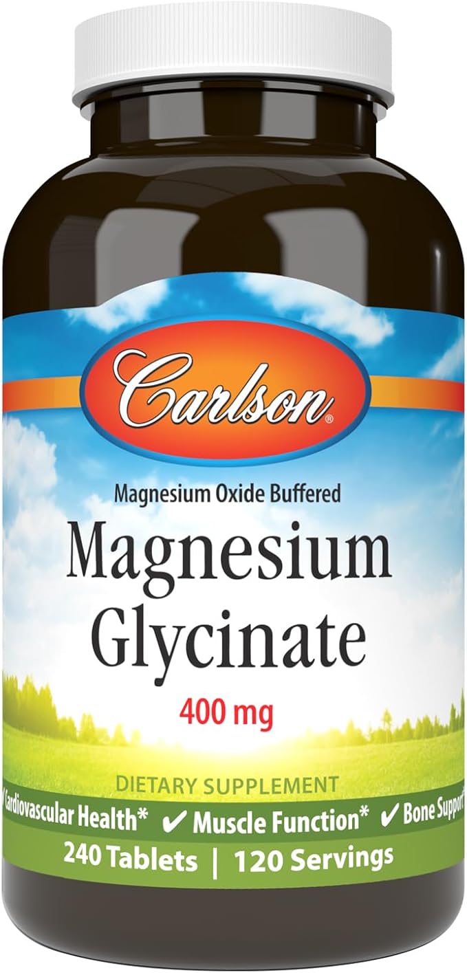 Carlson – Buffered Magnesium 400 mg – Gentle Absorption for Heart &amp Muscle Function Bone Support 240 Tablets