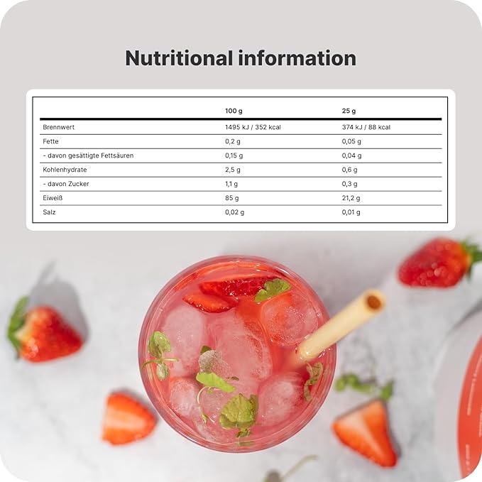 Clear Whey Isolate Fresh Fruity Protein Flavour Sweetened with Stevia Over 85% Protein Natural Ingredients No Artificial Flavours and Dyes (17.64 oz) (Strawberry Lemonade)