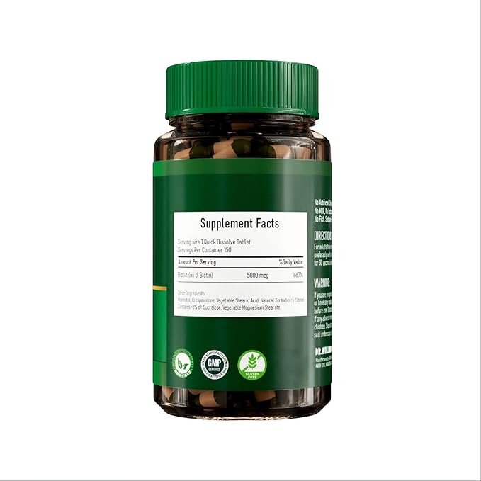 Biotin Supports Metabolism for Cellular Energy and Healthy Hair Skin and Nails 5000 mcg 150 Softgels