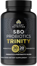 Ancient Nutrition SBO Probiotic Trinity Daily Care Probiotics for Digestive Health 40 Billion Blend of Prebiotics Probiotics Postbiotics and Parabiotics Reduces Occasional Bloating 60 Count