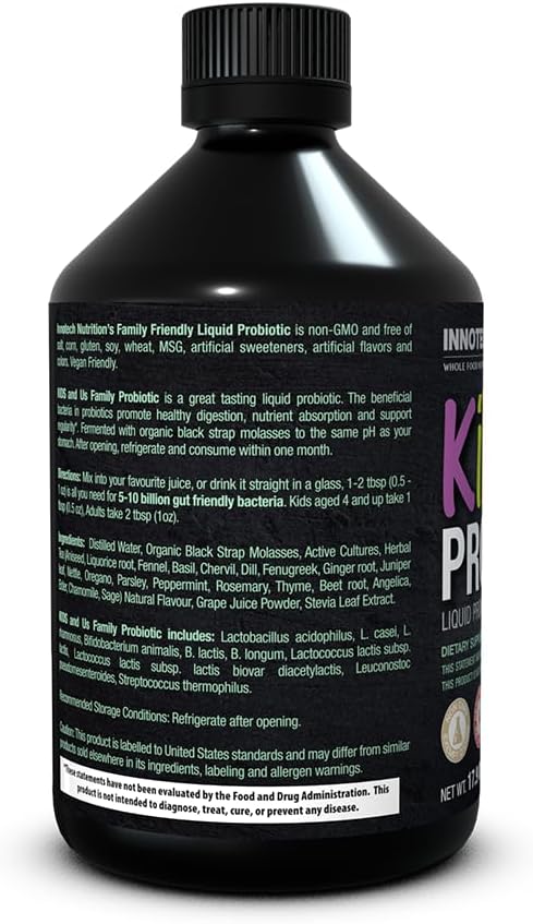 INNOTECH Nutrition: Kids and Us Liquid Probiotic Grape Flavour - 530 ml