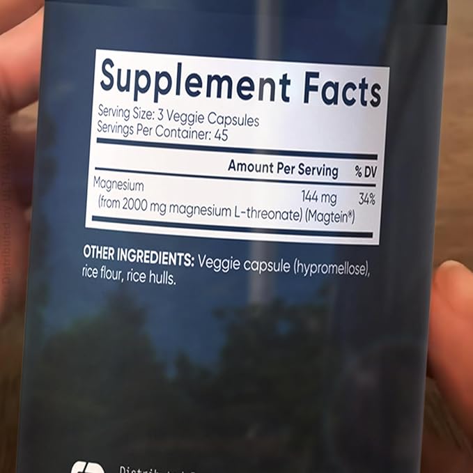 Sports_Researchs Magnesium L-Threonate 2000mg (135 Count Servings.) Advanced Brain Magnesium for Memory Focus &amp Cognitive Support
