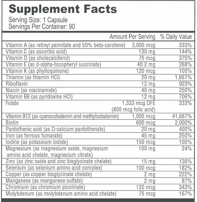 BariatricPal Gastric Bypass Complete Vitamin Pack (Multivitamin Capsule with 45mg Iron) (3-Month Supply)