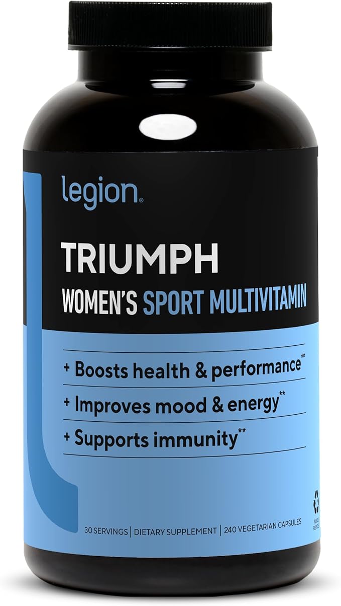 LEGION Triumph Daily Sport Multivitamin Supplement - Vitamins and Minerals for Athletes Helps with Energy for Sports &amp Bodybuilding Workouts. 30 Servings (Women)