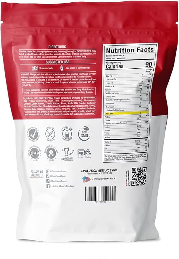 Evolution Advance Nutrition Fit &amp Slim Blend – Grass-Fed Whey Protein Powder for Easy Digestion Keto-Approved Non-GMO Stevia Sweetened Natural Flavor – 2 Pounds (Frappullicious Coffee)
