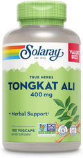 SOLARAY Tongkat Ali 400 mg - Longjack Tongkat Ali for Men - Herbal Support for Men's Health and Vitality - Vegan Non-GMO Lab Verified - 180 Servings 180 VegCaps