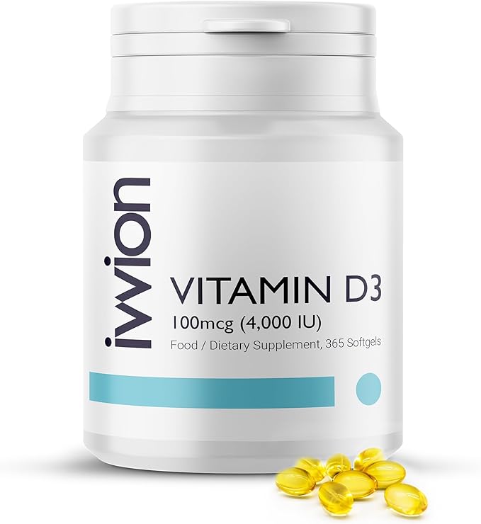 Preservative-Free Vitamin D3 4000 IU (100 µg) Softgel 1 Year Supply – High Strength Cholecalciferol | Gluten Free Non-GMO | Supports Immune System Bones Teeth &amp Muscles | UK Made 365 Count