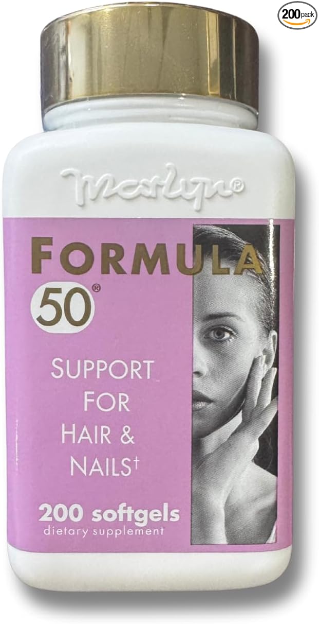 MARLYN Formula 50 Dietary Supplement Supports Strong Hair and Nails with Amino acids &amp Vitamin B6 200 softgels