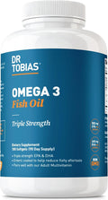 Dr. Tobias Omega 3 Fish Oil 2000mg Triple Strength with 800mg EPA 600mg DHA Per Serving | Fish Oil Omega 3 Supplements for Heart Brain &amp Immune Support - 180 Softgels (90 Servings)