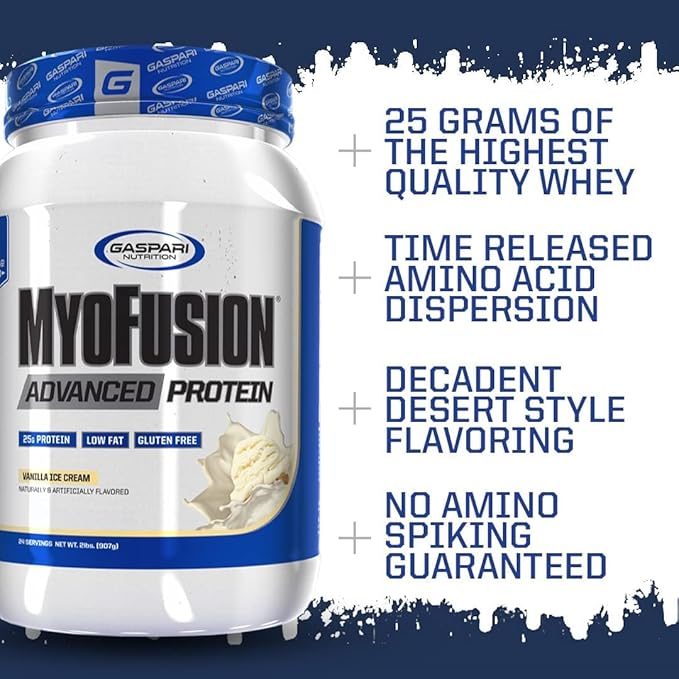 Gaspari Nutrition Myofusion Advanced Protein Protein Blend with Whey Protein Casein Protein and Isolate Protein Low Fat and Gluten Free (Confetti Birthday Cake 2 Pound)