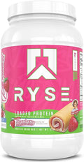 RYSE Loaded Protein Powder - Little Debbie Strawberry Shortcake Rolls - 25g Whey Protein Isolate &amp Concentrate with Prebiotic Fiber &amp MCTs - Low Carb &amp Low Sugar - 27 Servings / 2 lb Tub