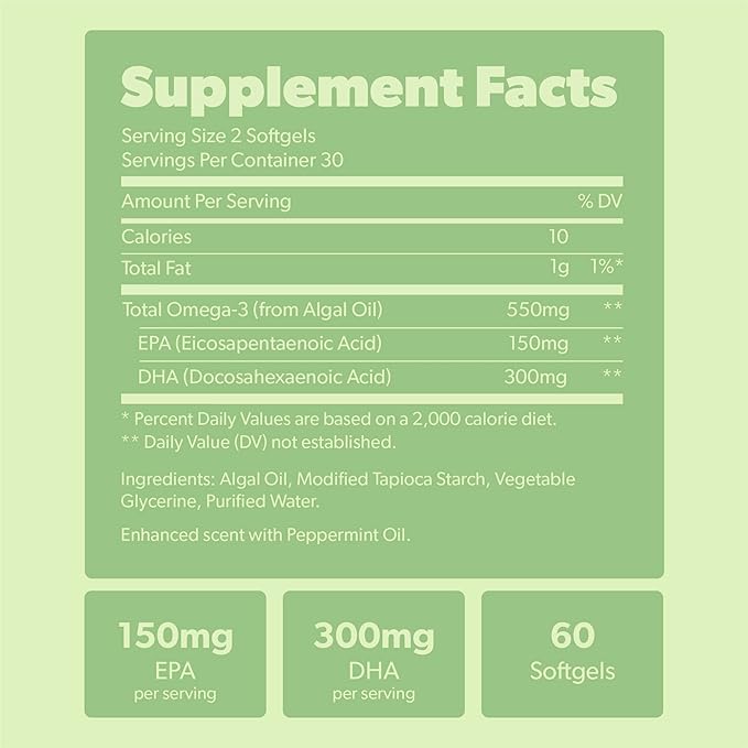 Vegan Omega 3 &amp Vegan Vitamin B Complex Bundle - Plant-Based DHA &amp EPA Fatty Acids Essential B Vitamins with Whole Food Blend B1 B2 B3 B5 B6 B7 Folate