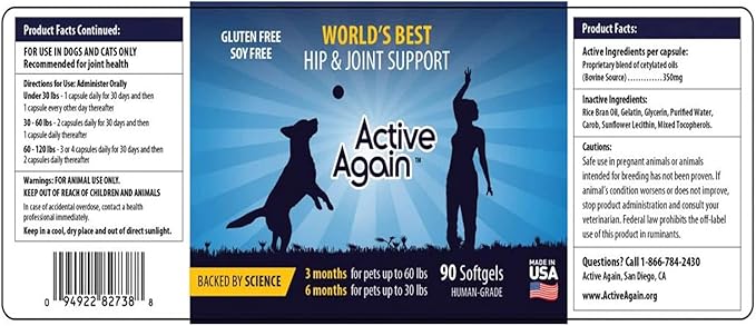 ACTIVE AGAIN Capsules for Pets (80 Capsules)