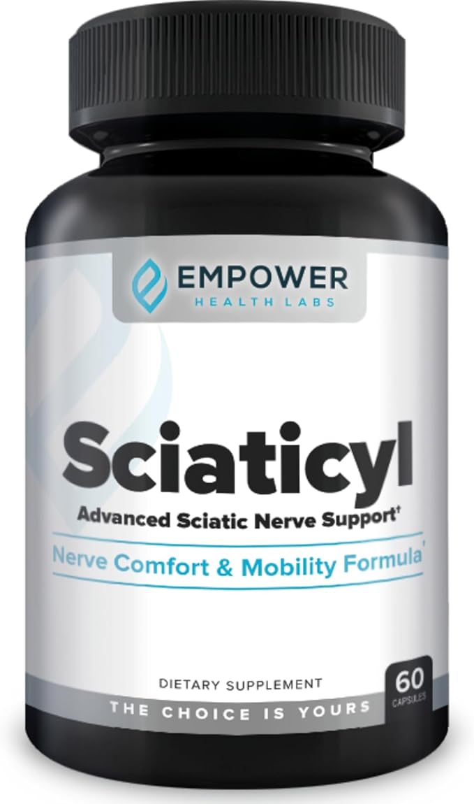 Sciaticyl – Nerve Support Supplement with B1 B6 B12 Magnesium NAC ALC &amp Alpha Lipoic Acid – Supports Nerve Function Mobility Comfort &amp Circulation – 60 Capsules