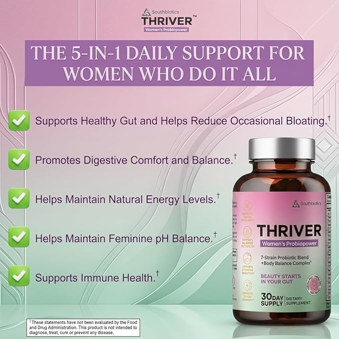 Women’s Probiotic for Gut &amp Feminine Balance | 20 Billion CFU Digestive Support &amp Occasional Bloating Support | 1 Daily Capsule | Vegan Non-GMO Made in USA