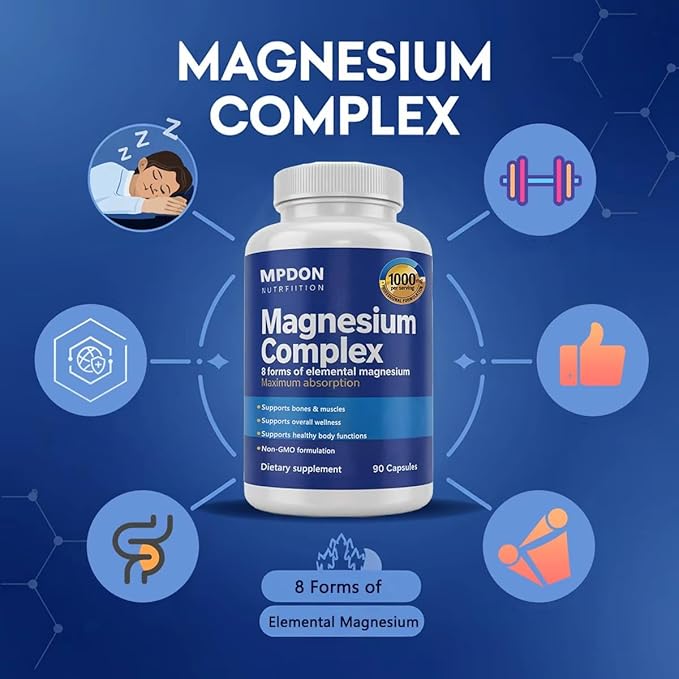 8-in-1 Magnesium Complex 1000mg - Features Elemental Magnesium &amp Citrate - 90 Capsules (2)