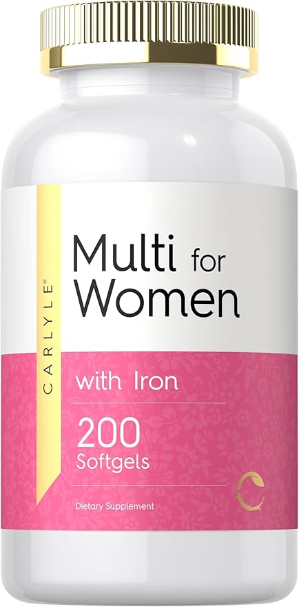 Carlyle Multivitamin for Women with Iron | 200 Softgels | Essential Vitamins Minerals and Omegas | Nutritional Support Supplement | Non-GMO &amp Gluten Free