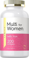 Carlyle Multivitamin for Women with Iron | 200 Softgels | Essential Vitamins Minerals and Omegas | Nutritional Support Supplement | Non-GMO &amp Gluten Free