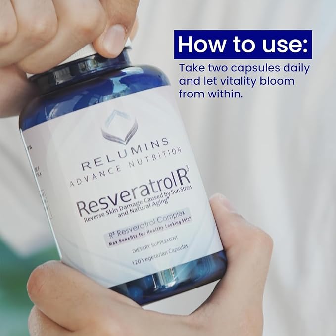Relumins Advanced White Bundle – L-Glutathione 800mg with Vitamin C (60 Capsules) + R3 Resveratrol Complex (120 Capsules) – Supplement for Skin Clarity and Wellness Support