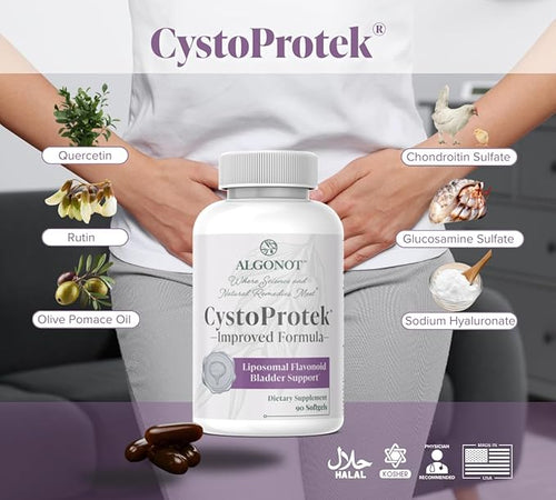 Algonot CystoProtek – Bladder Health – Exclusive Combination of Hyaluronate Chondroitin and Natural Flavonoids – 90 Capsules
